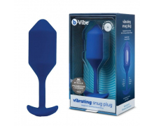 Анальная вибропробка для ношения B-vibe Vibrating Snug Plug 4, синяя