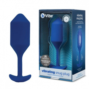 Анальная вибропробка для ношения B-vibe Vibrating Snug Plug 4, синяя