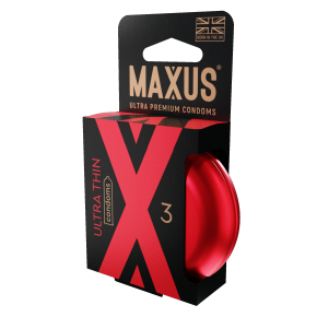 Ультратонкие презервативы в железном кейсе Maxus Ultra Thin, 3 шт.