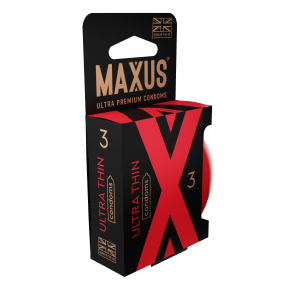 Ультратонкие презервативы в железном кейсе Maxus Ultra Thin, 3 шт.