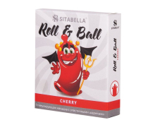 Стимулирующий презерватив-насадка Sitabella condoms Roll & Ball Cherry