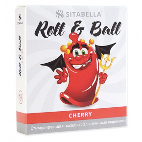 Стимулирующий презерватив-насадка Sitabella condoms Roll & Ball Cherry