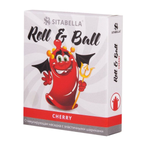 Стимулирующий презерватив-насадка Sitabella condoms Roll & Ball Cherry
