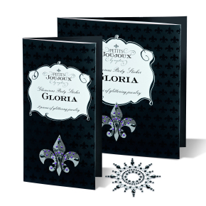 Petits Joujoux Gloria set of 2, черный с красным — набор наклеек из страз