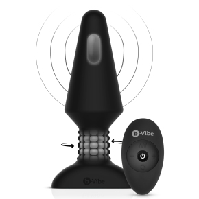 Вибропробка с имитацией римминга b-Vibe Rimming Plug XL, черная