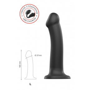 Насадка для страпона Strap-on-me Bendable Dildo L, черная