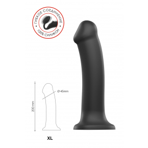 Насадка для страпона Strap-on-me Bendable Dildo, черная