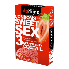 Презервативы для орального секса Domino Sweet Sex с ароматом клубничного коктейля