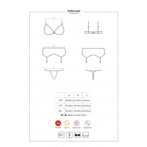 Пикантный кружевной комплект Jolierose с поясом для чулок