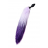 Силиконовая анальная втулка с фиолетово-белым хвостом, ⌀2.7 см