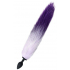 Силиконовая анальная втулка с фиолетово-белым хвостом, ⌀3.3 см