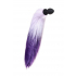 Силиконовая анальная втулка с фиолетово-белым хвостом, ⌀3.3 см