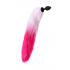 Силиконовая анальная втулка с бело-розовым хвостом, ⌀2.7 см