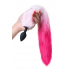 Силиконовая анальная втулка с бело-розовым хвостом, ⌀2.7 см