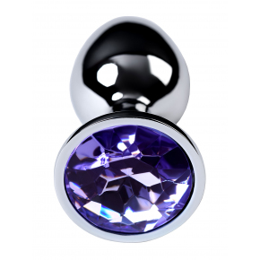 Конусовидная анальная пробка с фиолетовым кристаллом