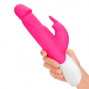 Вибратор Realistic Rabbit Vibrator With Throbbing Shaft, розовый