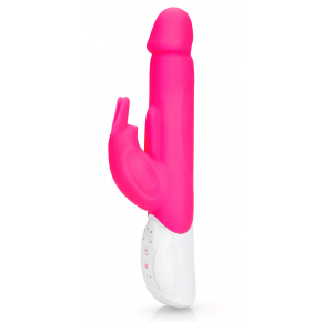 Вибратор Realistic Rabbit Vibrator With Throbbing Shaft, розовый