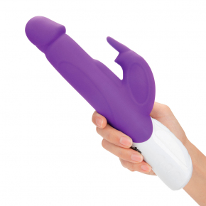 Вибратор Realistic Rabbit Vibrator With Throbbing Shaft, фиолетовый