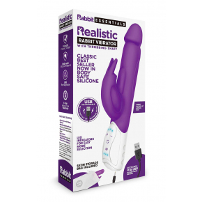 Вибратор Realistic Rabbit Vibrator With Throbbing Shaft, фиолетовый