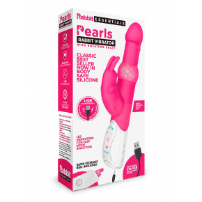 Вибратор Rabbit Essentials Pearls Rabbit Vibrator With Rotating Shaft, розовый