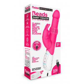 Вибратор Rabbit Essentials Beads Rabbit Vibrator With Rotating Shaft, розовый