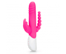 Вибратор Rabbit Essentials Double Penetration Rabbit Vibrator with Rotating Shaft, розовый