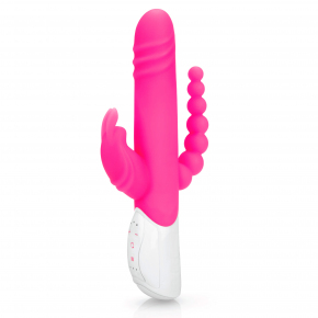 Вибратор Rabbit Essentials Double Penetration Rabbit Vibrator with Rotating Shaft, розовый