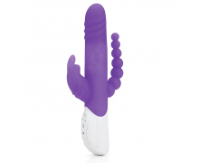 Вибратор Rabbit Essentials Double Penetration Rabbit Vibrator with Rotating Shaft, фиолетовый