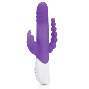 Вибратор Rabbit Essentials Double Penetration Rabbit Vibrator with Rotating Shaft, фиолетовый