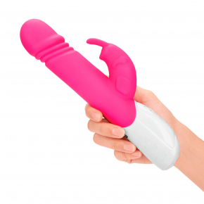 Вибратор Rabbit Essentials Thrusting Rabbit Vibrator With Throbbing Shaft, розовый