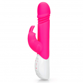 Вибратор Rabbit Essentials Thrusting Rabbit Vibrator With Throbbing Shaft, розовый