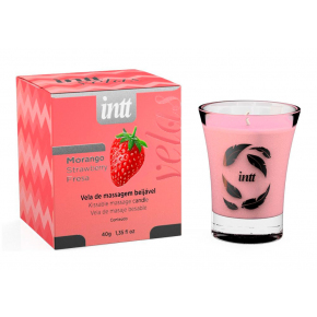 Массажная свеча для поцелуев с ароматом клубники Strawberry, 40 г