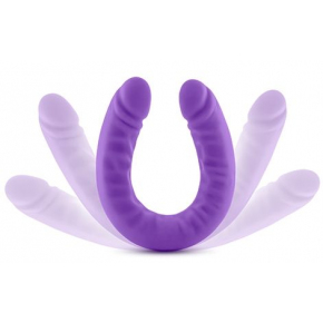 Фиолетовый двусторонний фаллоимитатор 18 inch Silicone Slim Double Dong