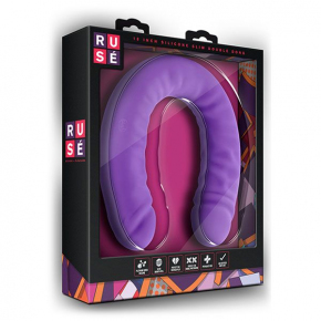 Фиолетовый двусторонний фаллоимитатор 18 inch Silicone Slim Double Dong