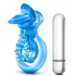 Голубое эрекционное виброкольцо 10 Function Vibrating Tongue Ring