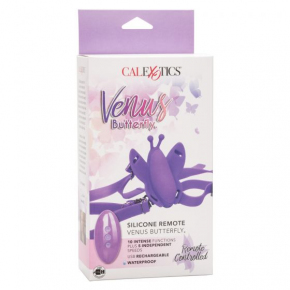 Silicone Remote Venus Butterfly — фиолетовая вибробабочка на ремешках с ДУ