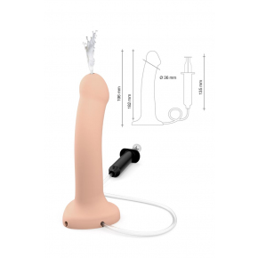 Фаллос с имитацией эякуляции Silicone Cum Dildo, телесный