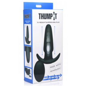 Анальная пробка, способная совершать толчковые движения Kinetic Thumping 7X Medium Anal Plug