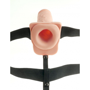 Перезаряжаемый вибрострапон Fetish Fantasy Series 7" Hollow Rechargeable Strap-on with Balls