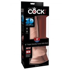 Фаллоимитатор на присоске King Cock Plus 8" Triple Density Fat Cock with Balls