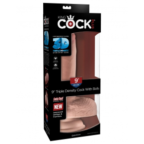 Фаллоимитатор на присоске King Cock Plus 9" Triple Density Cock with Balls