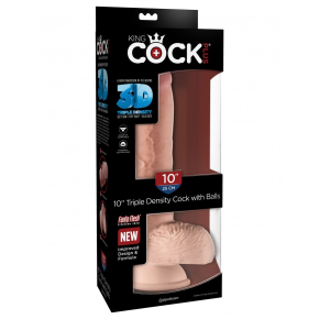 Фаллоимитатор на присоске King Cock Plus 10" Triple Density Cock with Balls