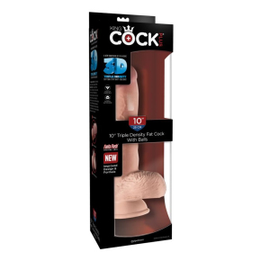 Фаллоимитатор на присоске King Cock Plus 10" Triple Density Fat Cock with Balls