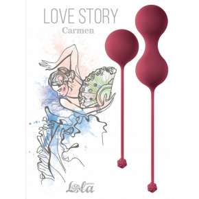 Набор вагинальных шариков Love Story Carmen, бордовые