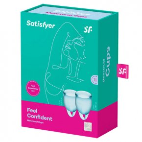 Набор из 2-х менструальных чаш Satisfyer Feel Confident Menstrual Cup, голубые