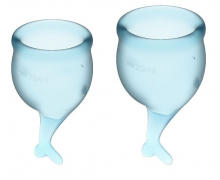 Набор из 2-х менструальных чаш Satisfyer Feel Secure Menstrual Cup, голубые