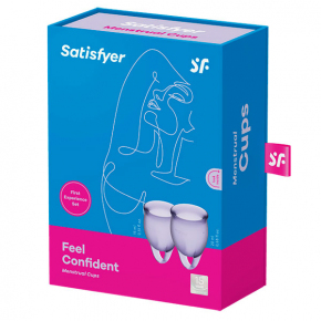 Набор из 2-х менструальных чаш Satisfyer Feel Confident Menstrual Cup, фиолетовые