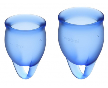 Набор из 2-х менструальных чаш Satisfyer Feel Confident Menstrual Cup, синие