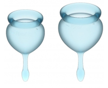 Набор из 2-х менструальных чаш Satisfyer Feel Good Menstrual Cup, голубые