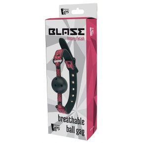Черно-розовый кляп-шарик с отверстиями Ball Gag